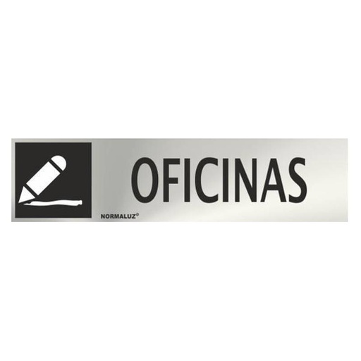 [00119885] RD707042 NORMALUZ - SEÑAL INOX OFICINAS 200X50mm