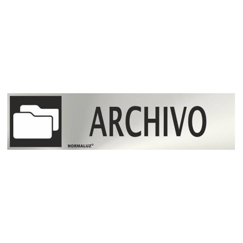 RD707045 NORMALUZ - SEÑAL INOX ARCHIVO 200X50mm