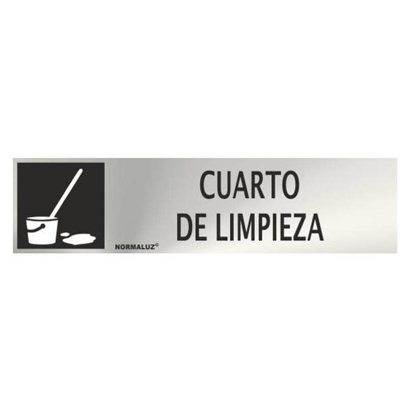 RD707047 NORMALUZ - SEÑAL INOX CUARTO DE LIMPIEZA 200X50mm