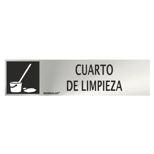 [00119890] RD707047 NORMALUZ - SEÑAL INOX CUARTO DE LIMPIEZA 200X50mm