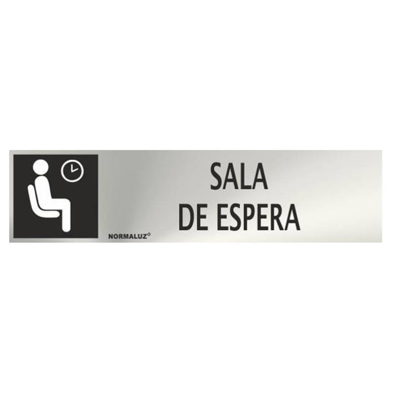 RD707048 NORMALUZ - SEÑAL INOX SALA DE ESPERA 200X50mm