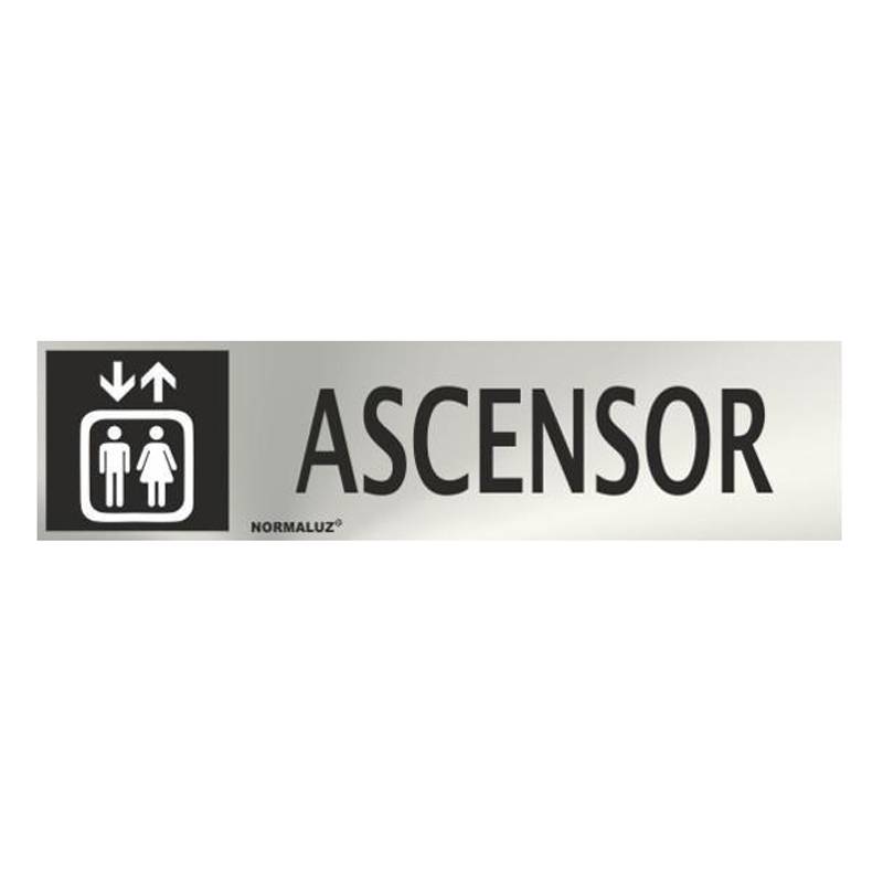 RD707013 NORMALUZ - SEÑAL INOX ASCENSOR 200X50mm