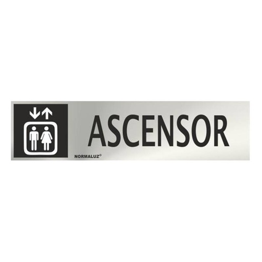 [00119861] RD707013 NORMALUZ - SEÑAL INOX ASCENSOR 200X50mm