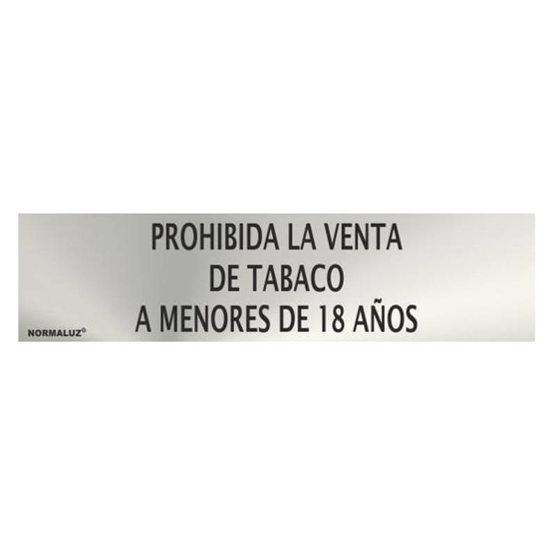 RD707056 NORMALUZ - SEÑAL INOX PROHIBIDA VENTA ALCOHOL 200X50mm