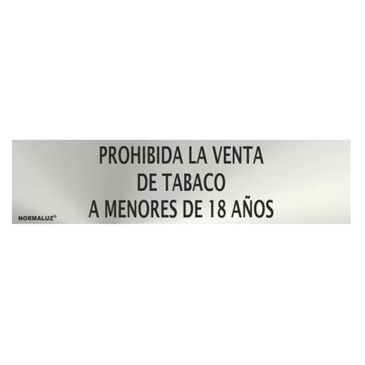 [00119899] RD707056 NORMALUZ - SEÑAL INOX PROHIBIDA VENTA ALCOHOL 200X50mm