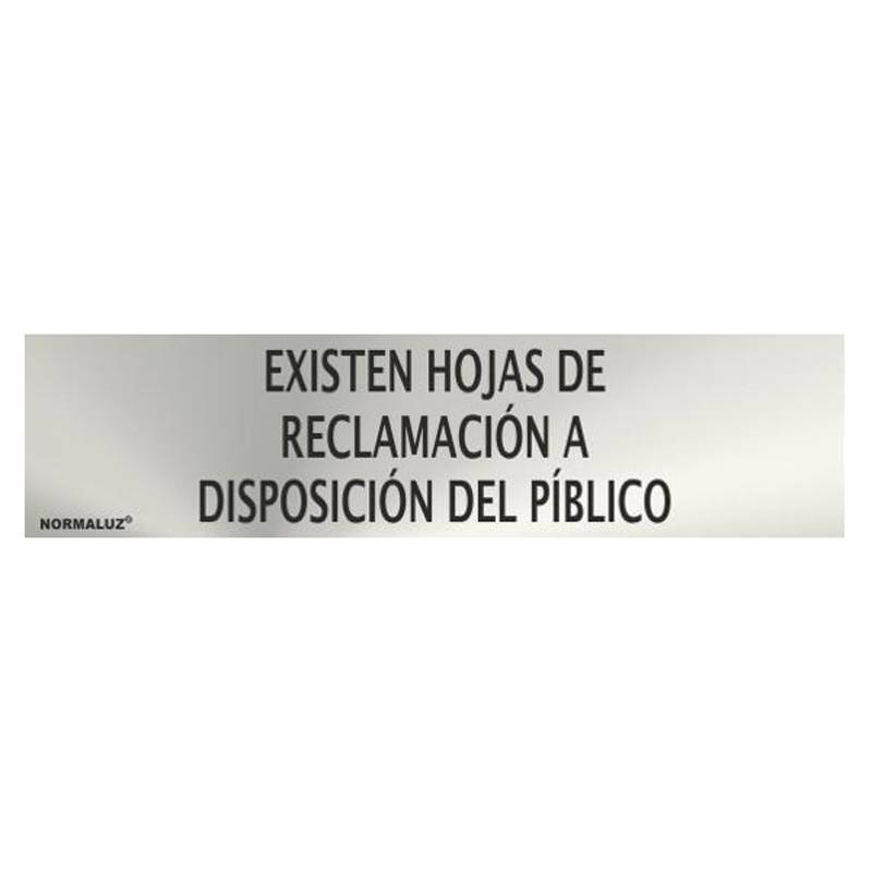 RD707058 NORMALUZ - SEÑAL INOX EXISTEN HOJAS RECLAM 200X50mm