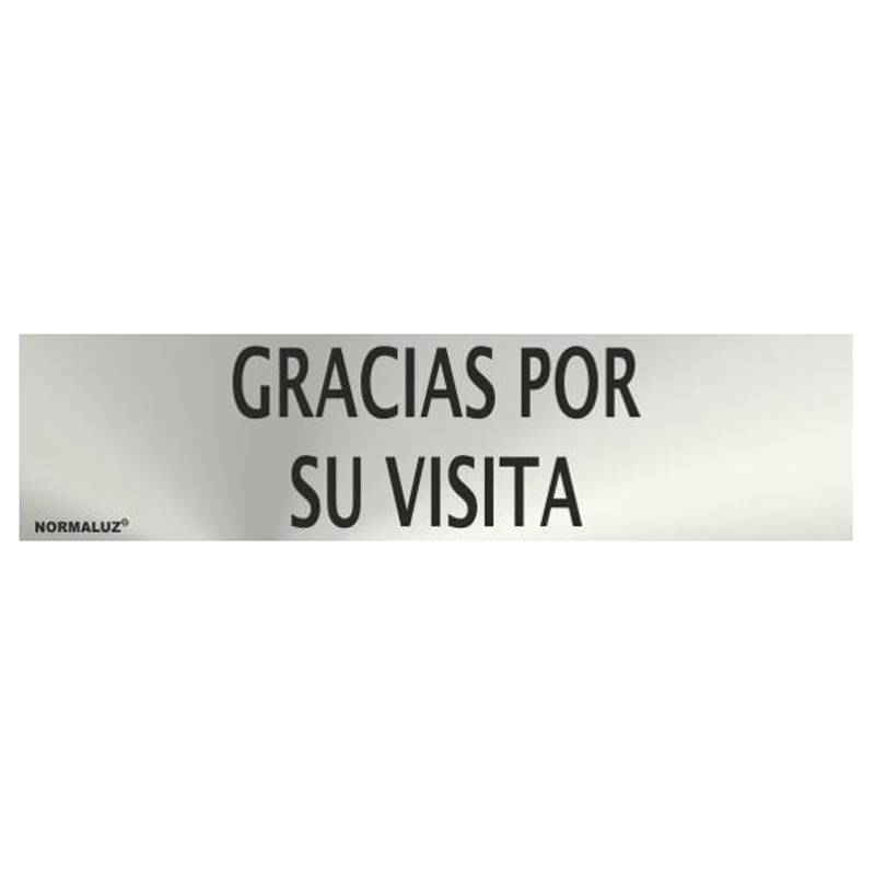 RD707068 NORMALUZ - SEÑAL INOX GRACIAS POR SU VISITA 200X50mm