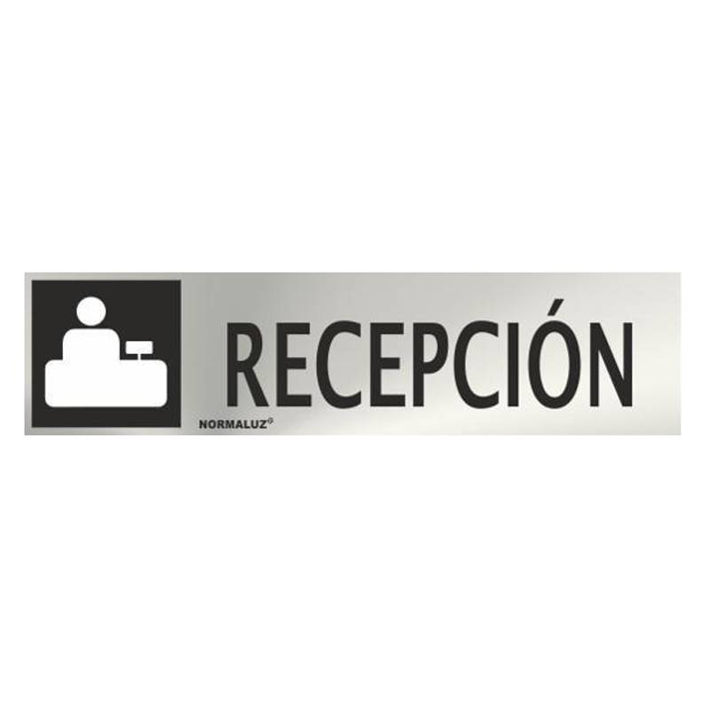 RD707085 NORMALUZ - SEÑAL INOX RECEPCION 200X50mm