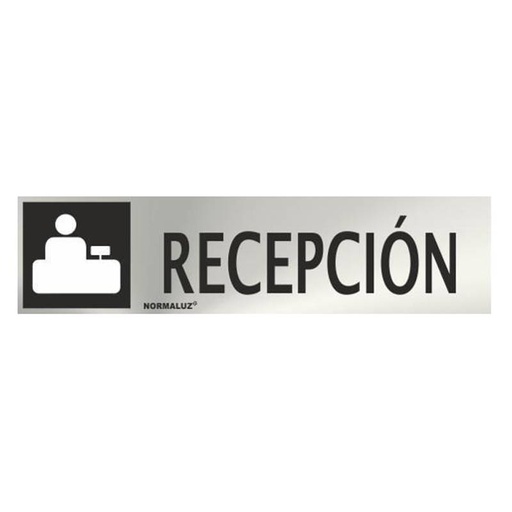 [00119927] RD707085 NORMALUZ - SEÑAL INOX RECEPCION 200X50mm