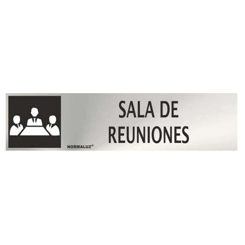 RD707087 NORMALUZ - SEÑAL INOX SALA DE REUNION 200X50mm