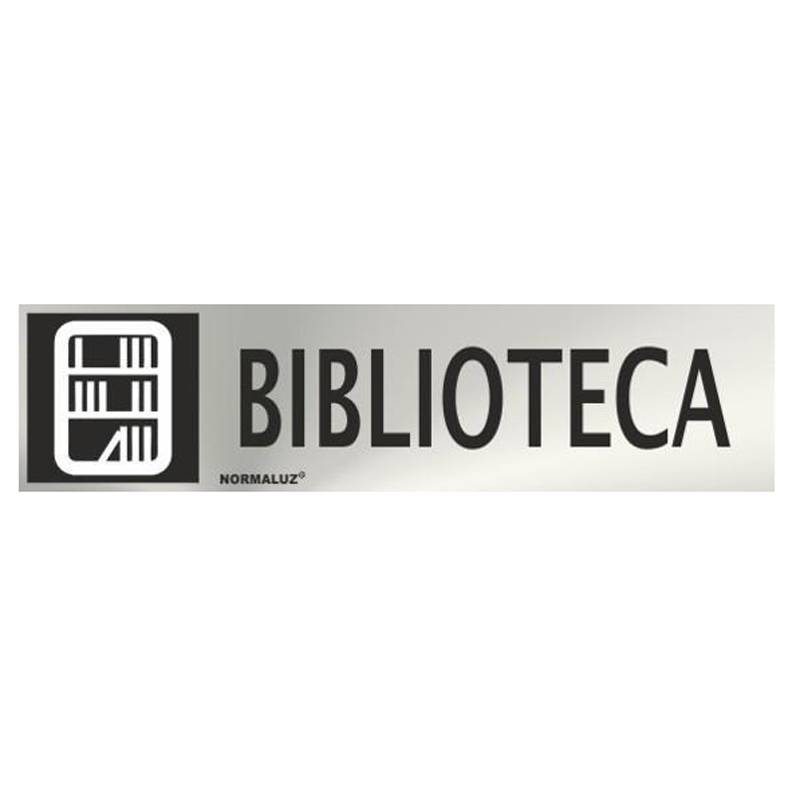 RD707088 NORMALUZ - SEÑAL INOX BIBLIOTECA 200X50mm