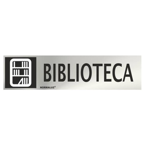 [00119930] RD707088 NORMALUZ - SEÑAL INOX BIBLIOTECA 200X50mm
