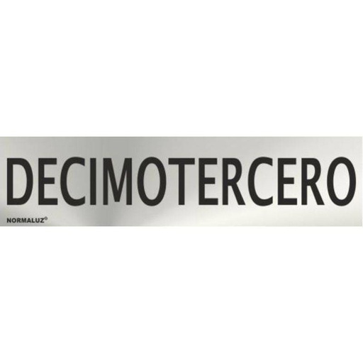 [00119951] RD707109 NORMALUZ - SEÑAL INOX DECIMOTERCERO 200X50mm