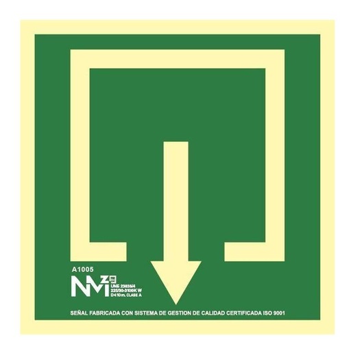 [00119140] B10015 NORMALUZ - SEÑAL FLECHA ABAJO PVC 0,7mm Clase B DISTANCIA DE VISION 10M 210X210