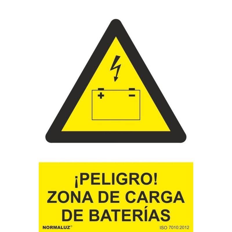RD30075 NORMALUZ - SEÑAL PELIGRO ZONA DE CARGA BATERIA PVC 0,7mm 210X300mm
