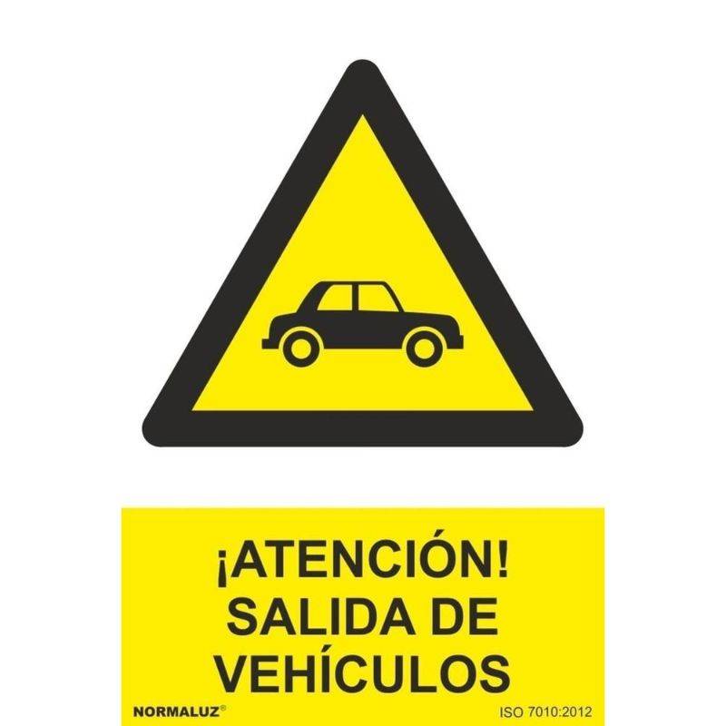 RD30076 NORMALUZ - SEÑAL PELIGRO SALIDA VEHICULOS PVC 0,7mm 210X300mm