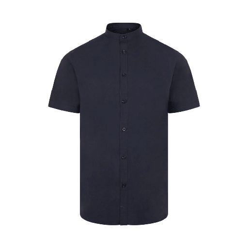 [8658] 405012S VELILLA - Camisa cuello tirilla stretch manga corta hombre (AZUL NAVY, S)
