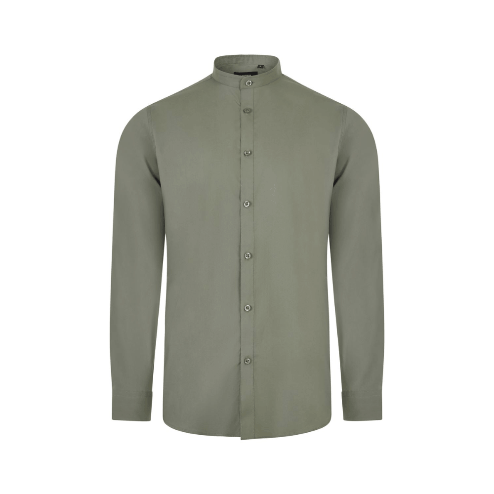 405013S VELILLA - Camisa cuello tirilla stretch manga larga hombre