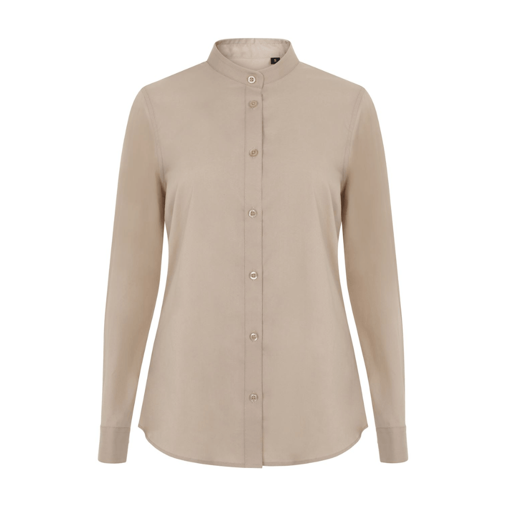 405015S VELILLA - Camisa cuello tirilla stretch manga larga mujer