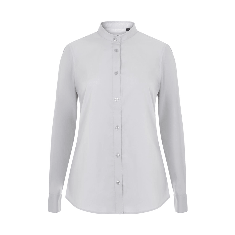 405015S VELILLA - Camisa cuello tirilla stretch manga larga mujer