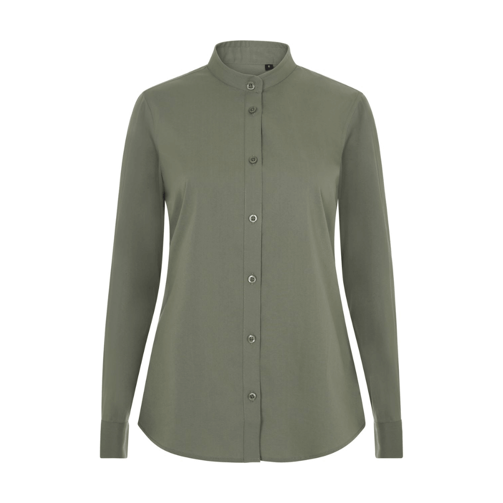 405015S VELILLA - Camisa cuello tirilla stretch manga larga mujer