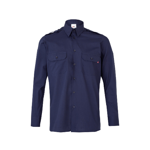 [9410] 530 VELILLA - Camisa con galoneras manga larga (AZUL MARINO, S)