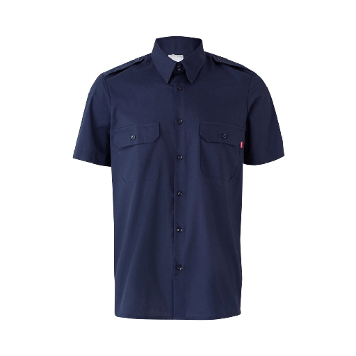 [9482] 532 VELILLA - Camisa con galoneras manga corta (AZUL MARINO, S)