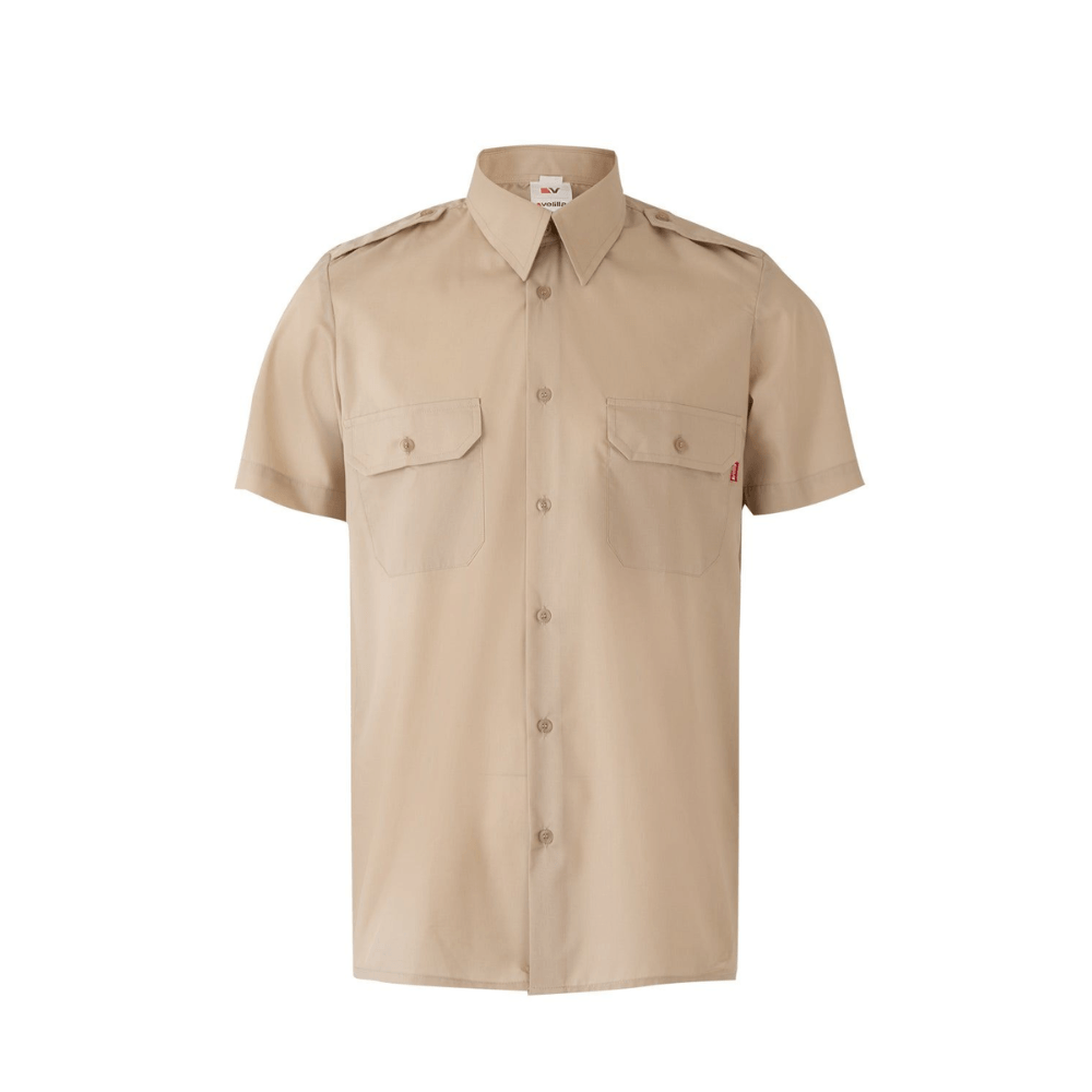 532 VELILLA - Camisa con galoneras manga corta