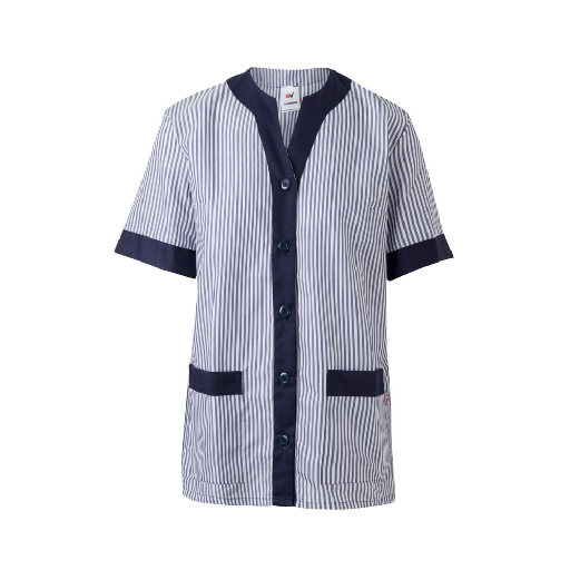 [10471] 579 VELILLA - Chaqueta a rayas manga corta mujer (AZUL MARINO, XS)