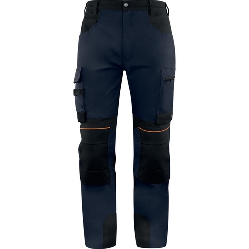 [00163912] M5PA3STR DELTA PLUS - Pantalón de trabajo elástico de corte regular (AZUL MARINO-NEGRO, S)