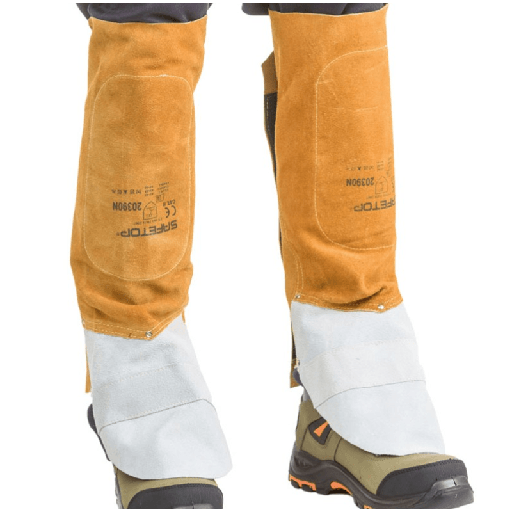 [00137224] 20390 SAFETOP - Polainas de cuero con refuerzo para soldador calidad best