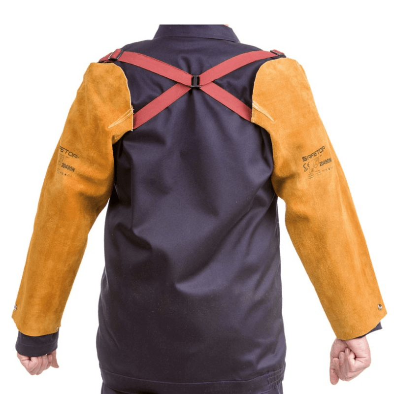 20490 SAFETOP - Mangas de cuero calidad best con tiras cruzadas