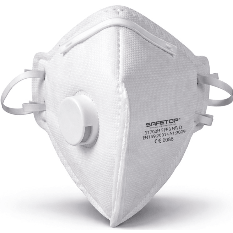 31700H SAFETOP - Mascarilla plegable con espuma interior y válvula FFP3 NR D