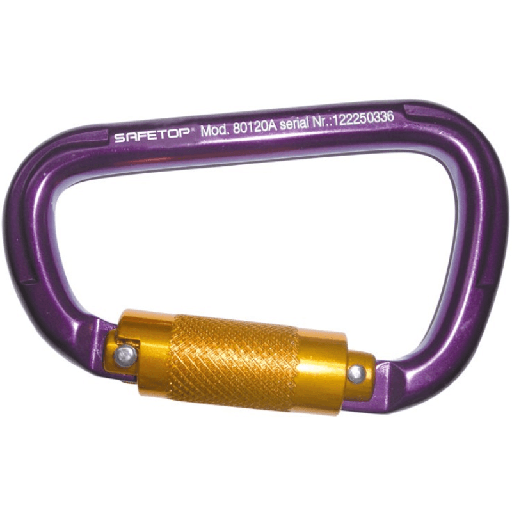[00155201] 80120A SAFETOP - Mosquetón de 3/4 de vuelta de aluminio extraligero apertura 22 mm
