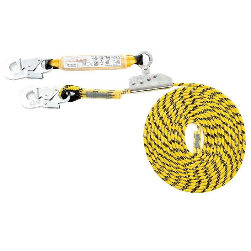 80238 SAFETOP - LÍNEA DE VIDA 80m con absorbedor+altochut+mosquetones 12mm