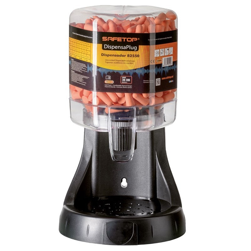 82550 SAFETOP - DISPLUG-250, dispensador con 250 pares tapones 37 dB