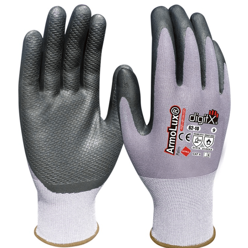 62-10  DIGITX® - ARMOLUX PALM - Guante nitrilo con rayas relieve en la palma