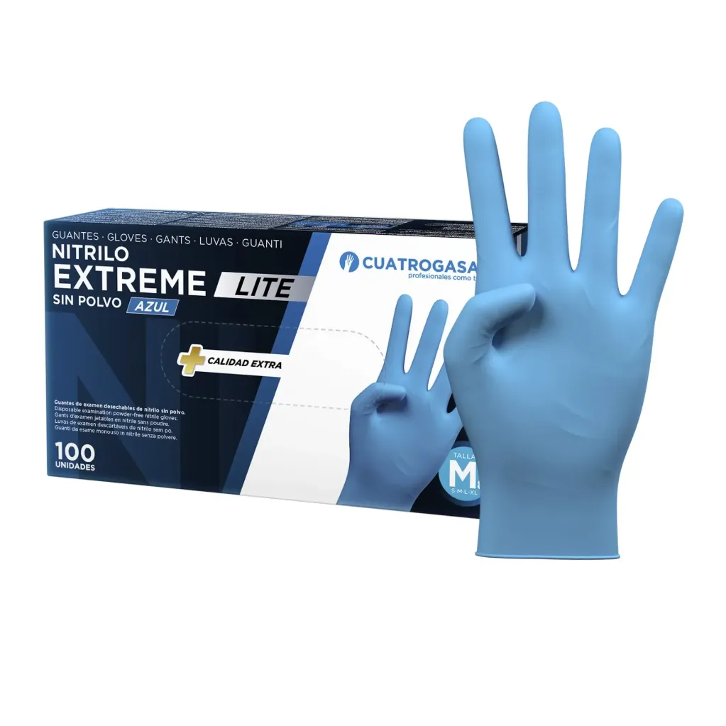 EXTREME LITE CUATROGASA - Guante de nitrilo sin polvo de un solo uso