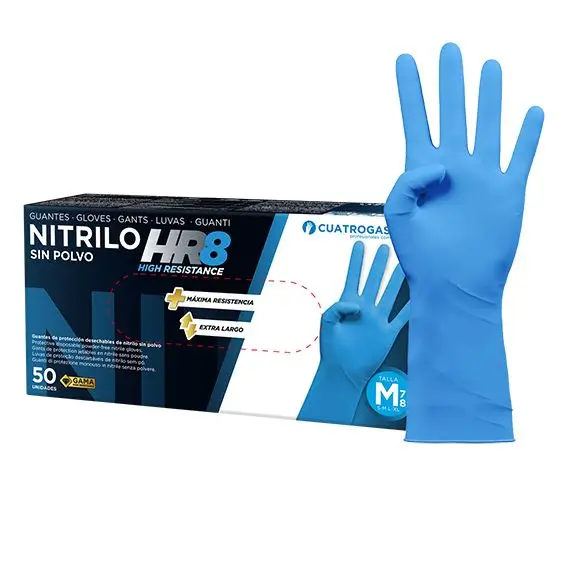 HR 8 CUATROGASA - Guante de nitrilo con protección Tipo A