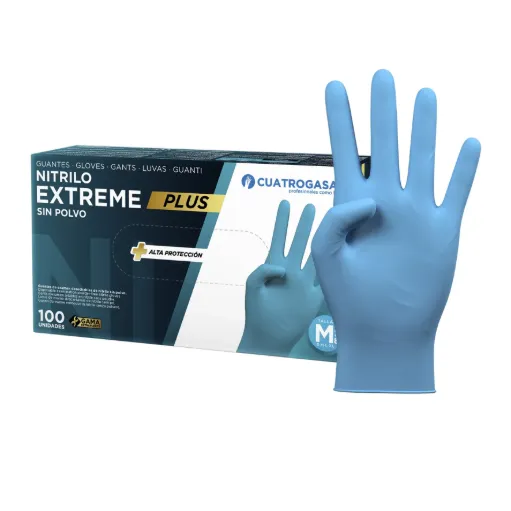 [00170679] EXTREME PLUS CUATROGASA - Guantes de un solo uso de nitrilo sin polvo (S)